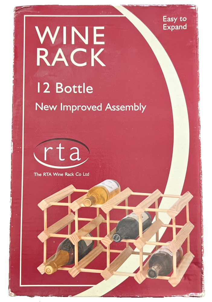 NEW RTA 12 Bottle Wine Rack Solid Pine Easy to Assemble Made In England No Glue