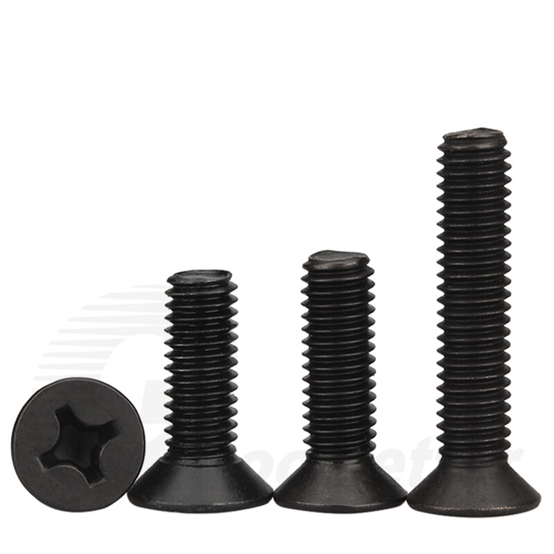 PHILLIPS MACHINE SCREWS COUNTERSUNK FLAT HEAD BOLTS M1 M1.2 M1.4 M1.6 - M6 Black gallery