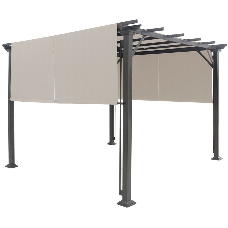 2PCS 16x4 Ft Universal Replacement Canopy for Pergola Structure Sun Awning Beige gallery
