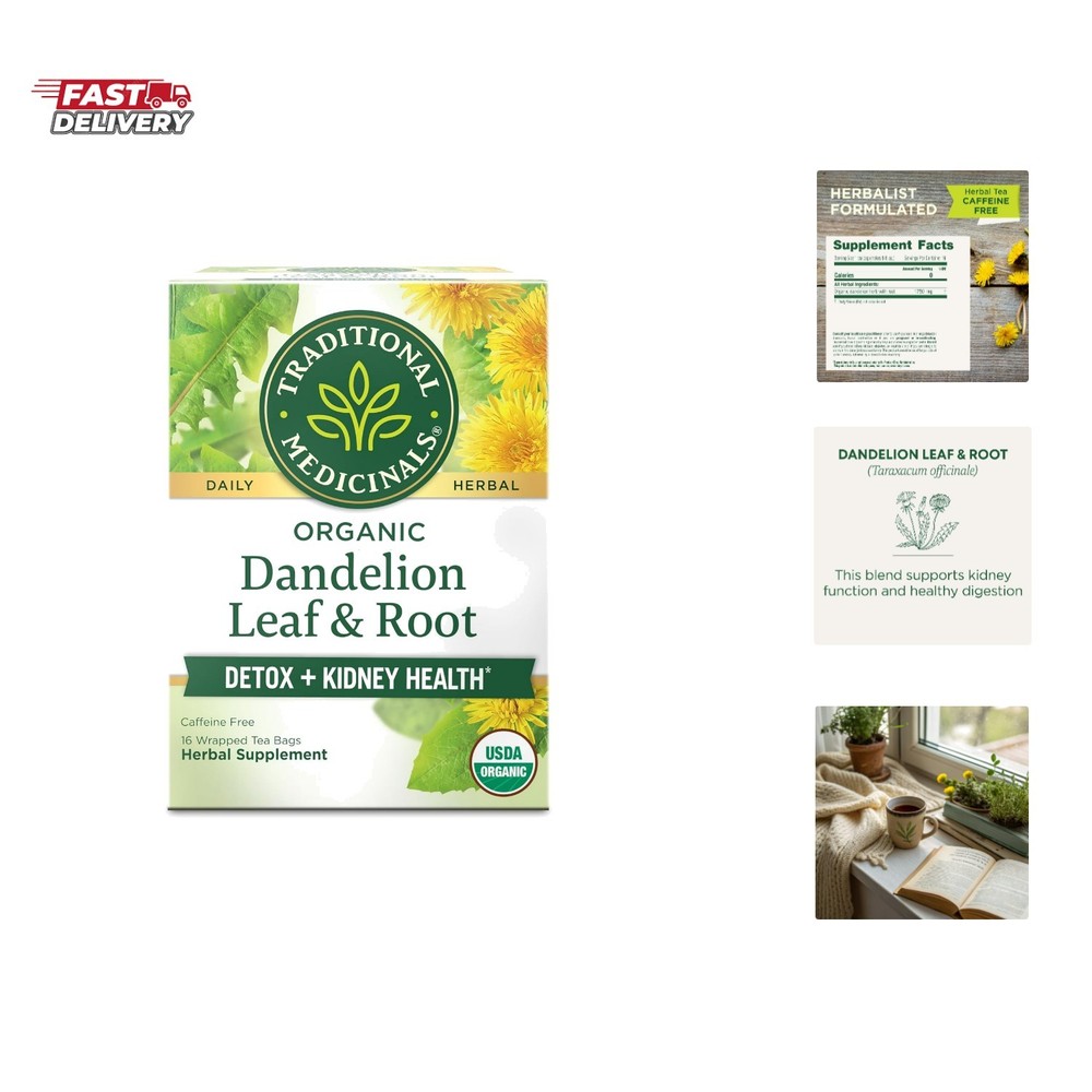 Organic, Dandelion Leaf & Root - Dandelion Root Tea, Supports Normal Detox + ...