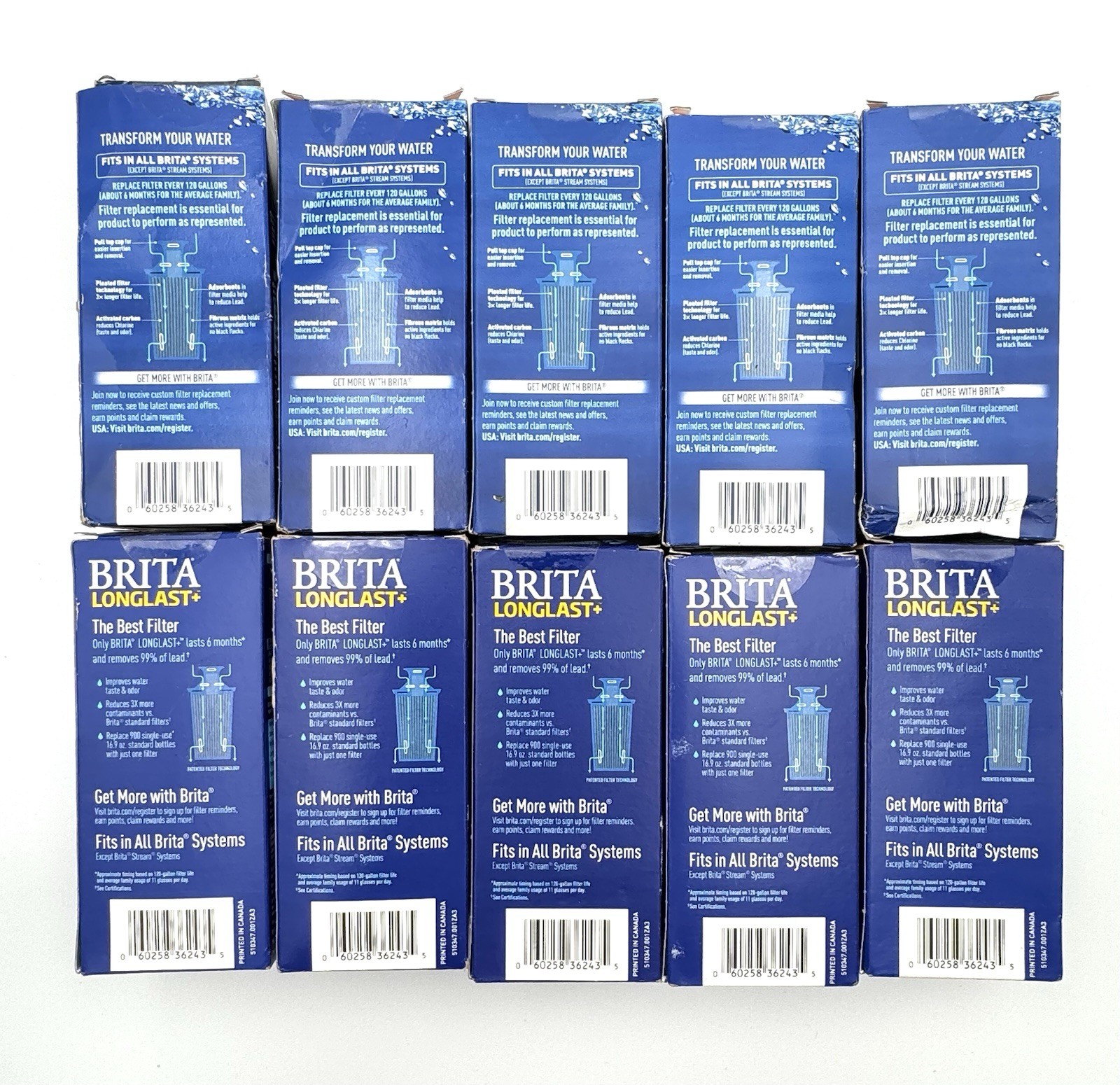 Brita Longlast & Longlast+ Water Filter LOT OF 10 Replacement for Pitchers gallery