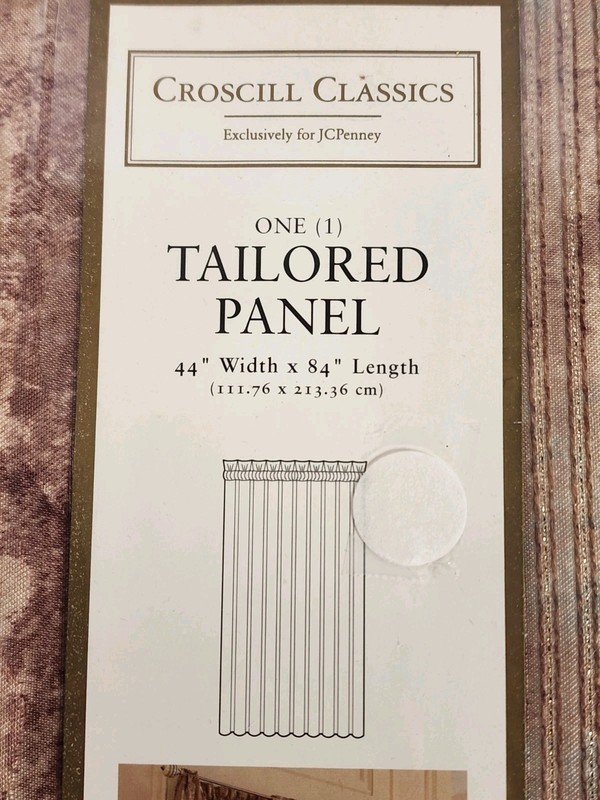 Croscill Classics Tailored Panel Style 9077 Stone Ventura 44"W x 84"L NEW gallery