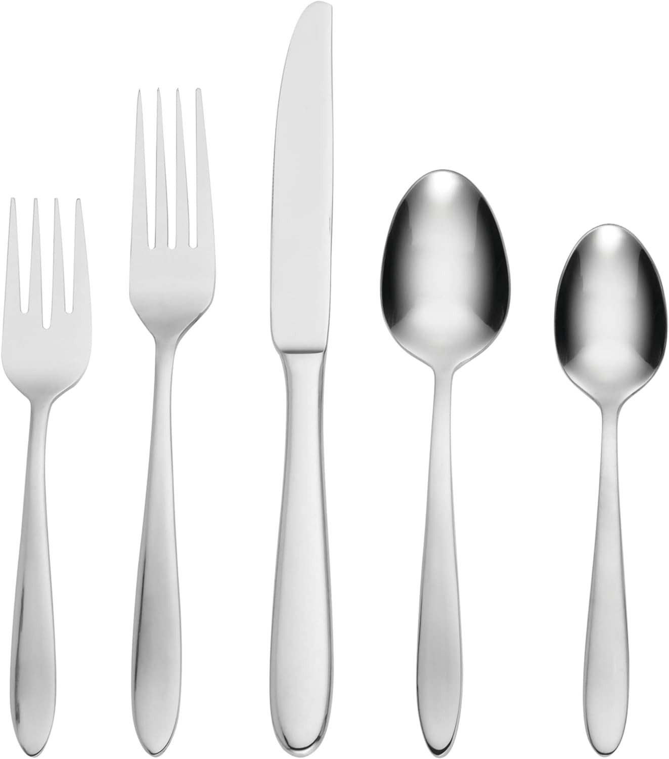 Oneida Mooncrest Stainless Steel 45-Piece Flatware Set, Service for 8, Silver gallery
