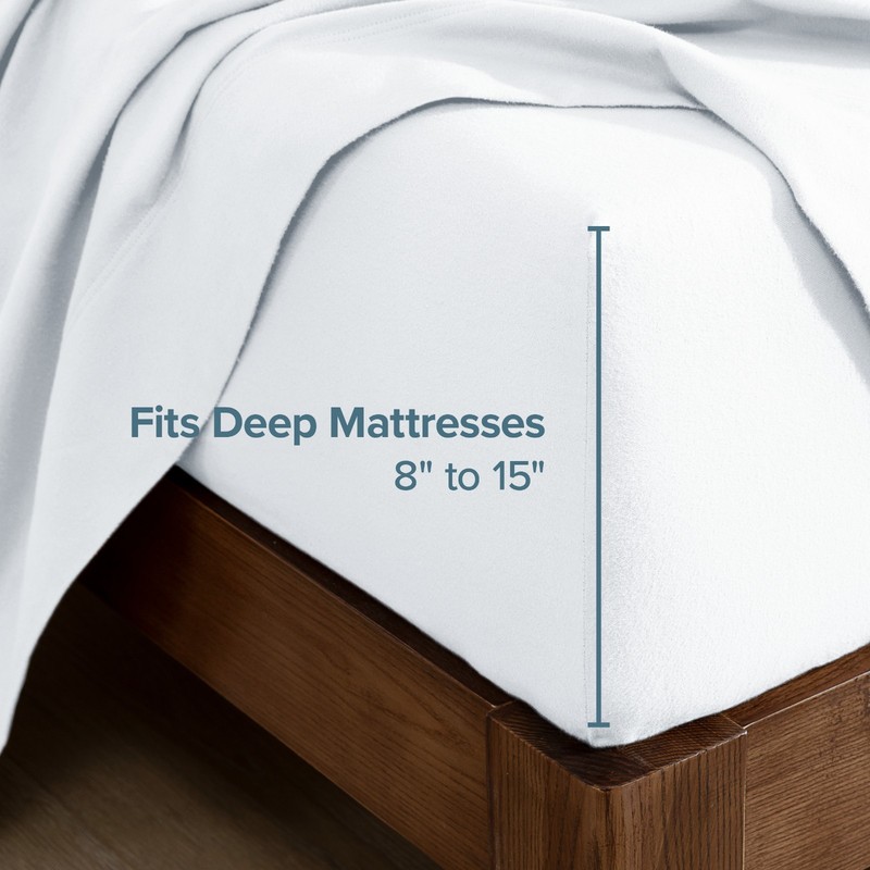 Bare Home Extra Soft Double Brushed 100% Flannel Cotton Fitted Sheet gallery