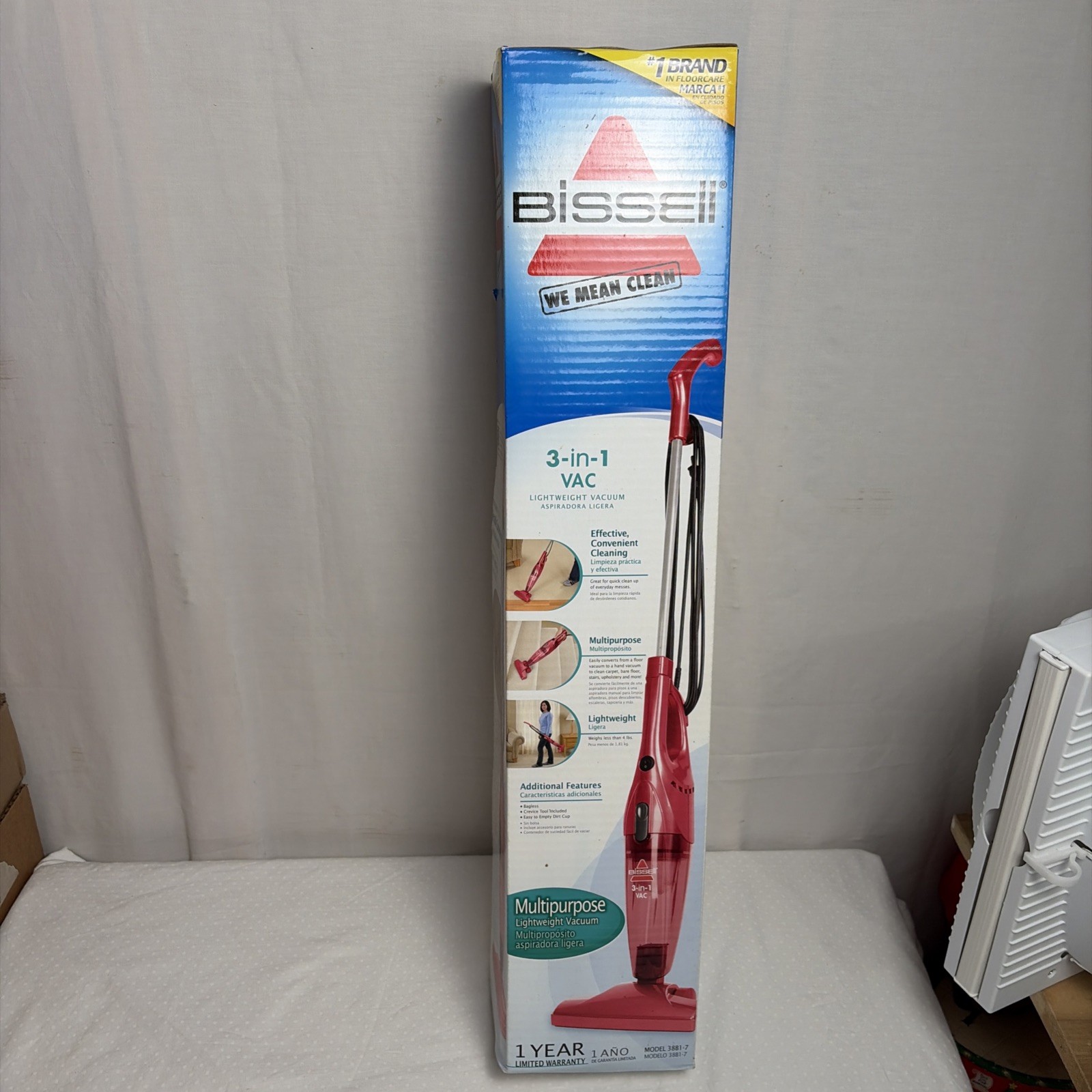 BISSELL 3-IN-1 VAC Stick Vacuum, Bagless, Corded, Red, Model 38B1-7 New! gallery