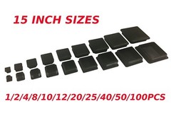 Square Plastic Black Blanking End Cap – Tube Pipe Chair Table Plug Bung Insert