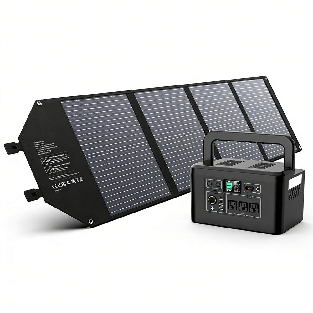 800W Portable Power Station Solar Generator for Camping with 100W Solar Panel gallery