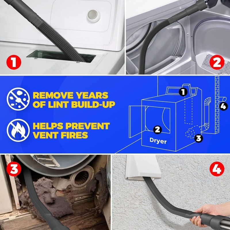 Versatile Lint Vacuum Cleaner Attachment - Protect Your Home from Dryer Fires gallery