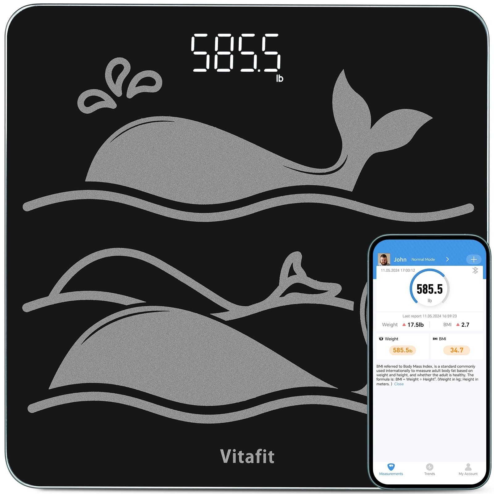 Vitafit Amazing 600lb Smart Bathroom Scale for Body Weight in 0.1lb, High Acc... gallery
