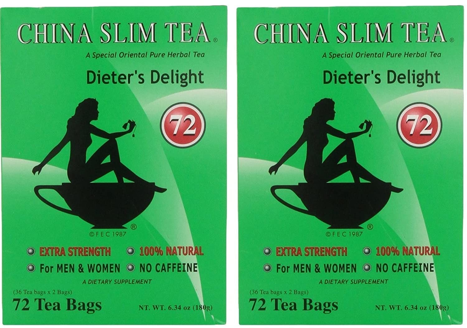 China Slim Dieter's Tea Delight, Large, 72-Count (Pack of 2, 144 tea bags total) gallery