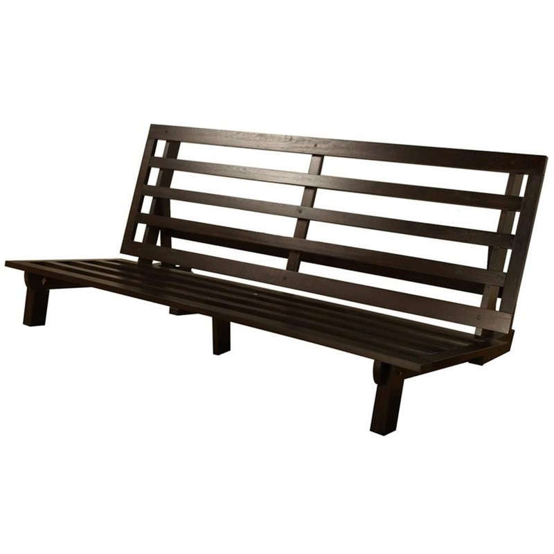 Carson Wood Futon Frame in Java Brown Finish-Mattress Not Included gallery