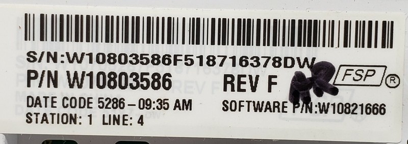 Genuine OEM Whirlpool Washer Control W10803586 Warranty & Free Same Day Ship gallery