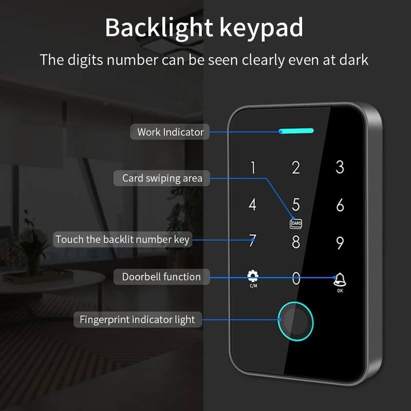 Tuya NFC Bluetooth Backlight Touch RFID 13.56MHz Door Lock Keypad Access IP66 gallery