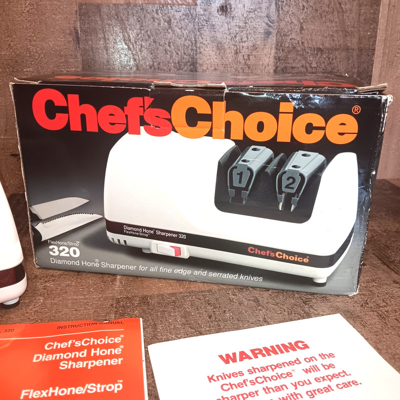 Chefs Choice 320 Diamond Hone Sharpener FlexHone/Strop Open Box Please Read gallery