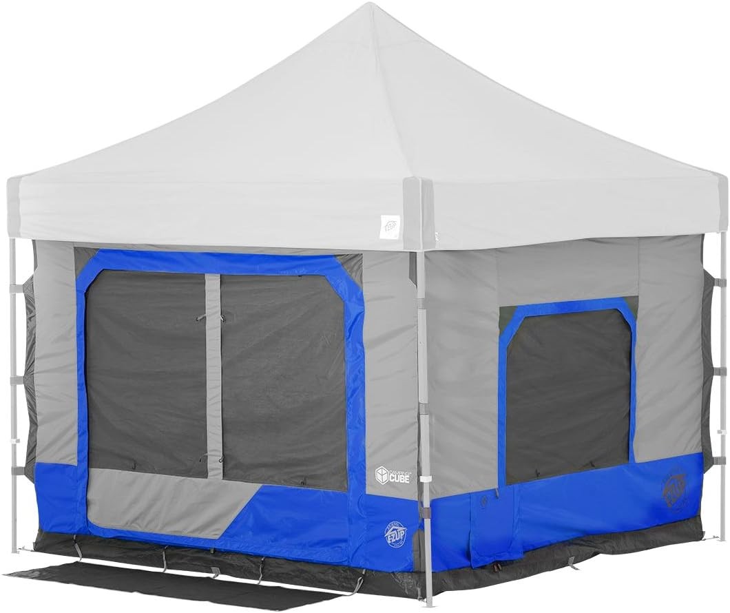 E Z UP Camping Cube 6.4 Converts Canopy to Tent Blue gallery