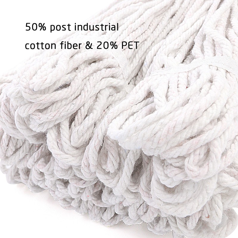 Loop-End Cotton String Heavy Duty Mop Head Refills 6 inch Headband Replacement gallery