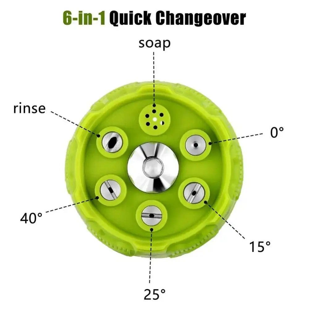 1Pc High Pressure Washer Nozzle Tips 6-in-1 Adjustable for Power Washer 1/4 Inch gallery