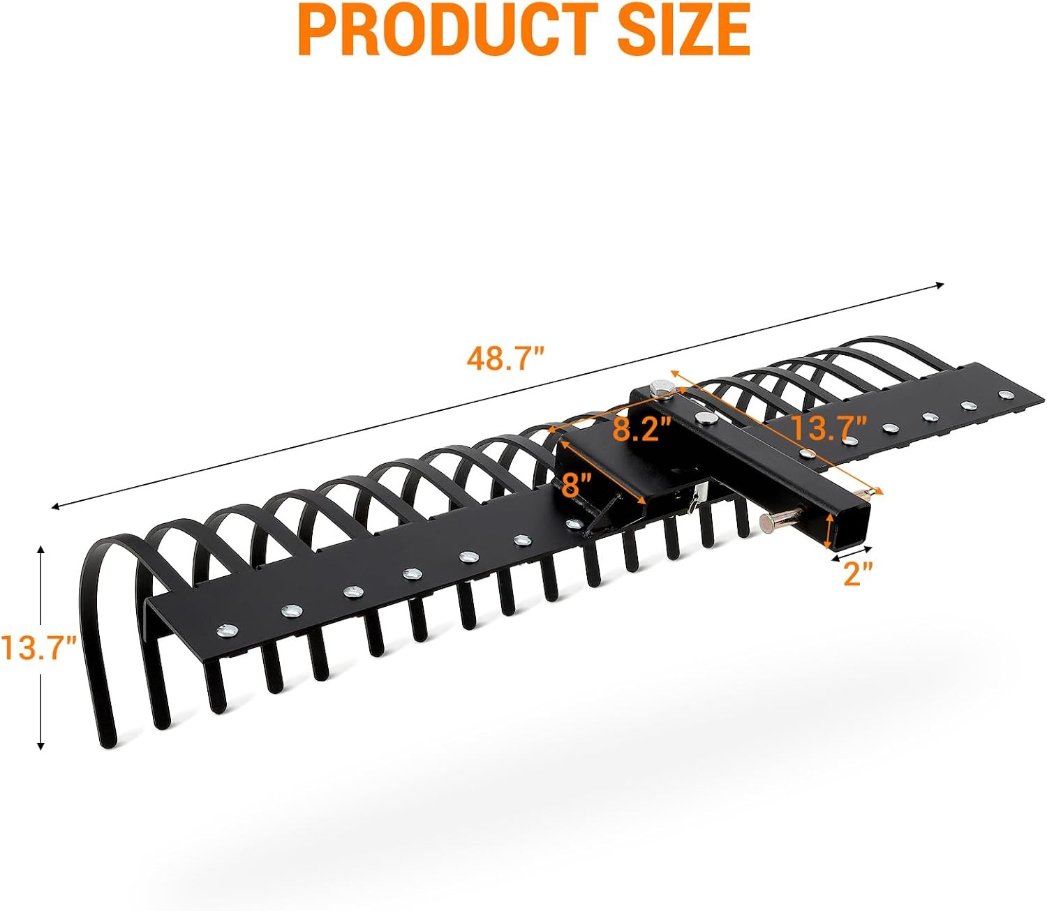 60“ Landscape Rock Rake ATV/UTV Duty Rock Rake With 20 Tines and Seeding Prep gallery