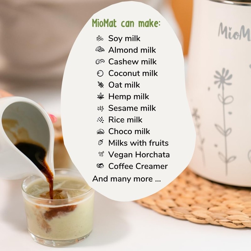 8in1 Plant Based Milk Maker | Make 40oz of Natural Almond Milk, Soy Milk, Oat... gallery