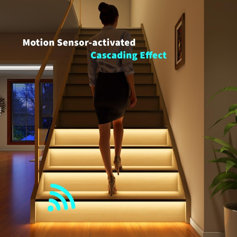 Intelligent Motion Sensor Led Stair Lights Indoor, Interior Lights for Stairs... gallery