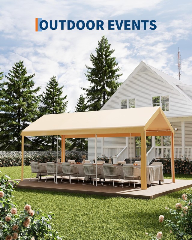 10 ft x20 ft Extra Large Heavy Duty Carport, Portable Heavy Duty Garage Shelter gallery