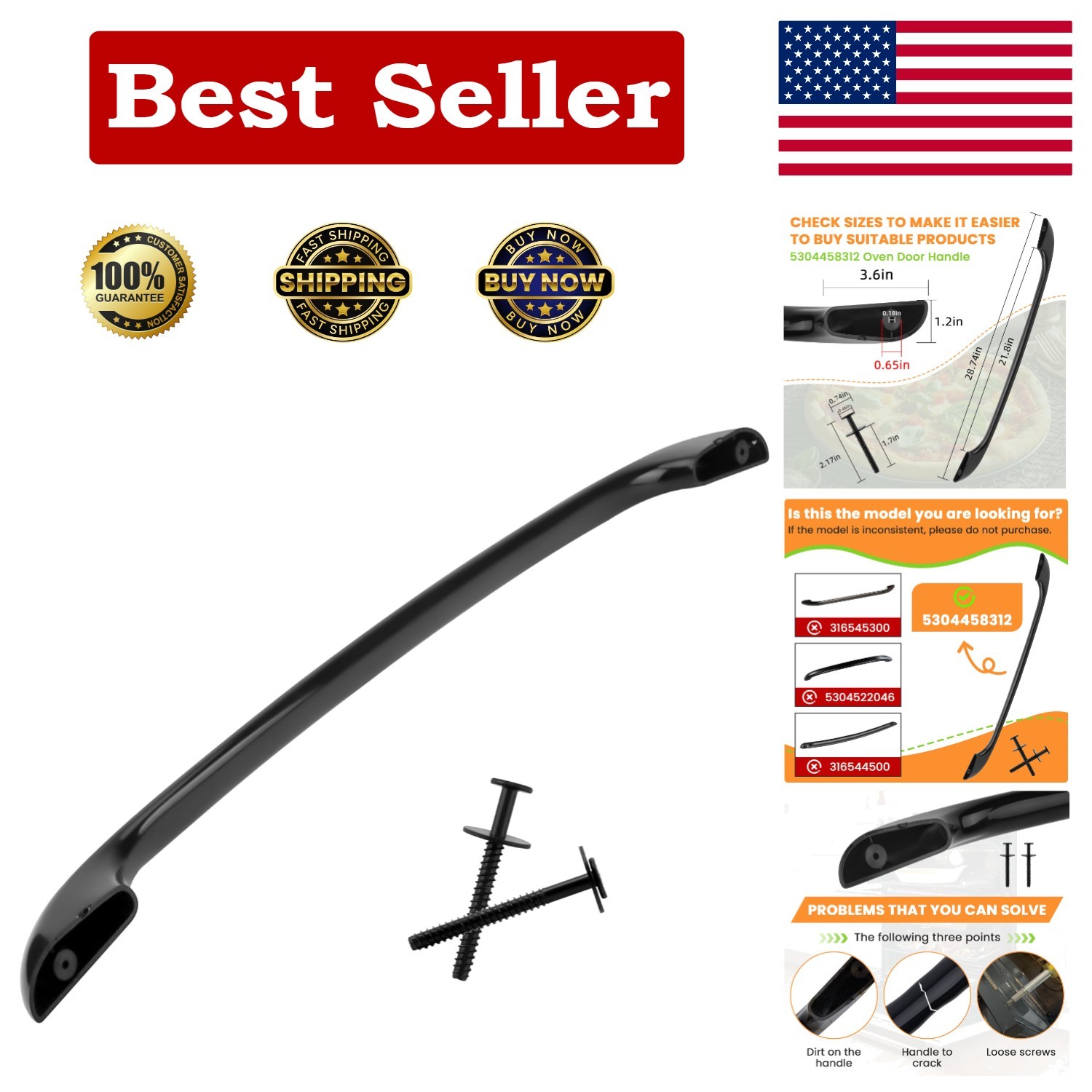 Durable 5304458312 Oven Handle Replacement - Quick Install for Frigidaire Ovens gallery