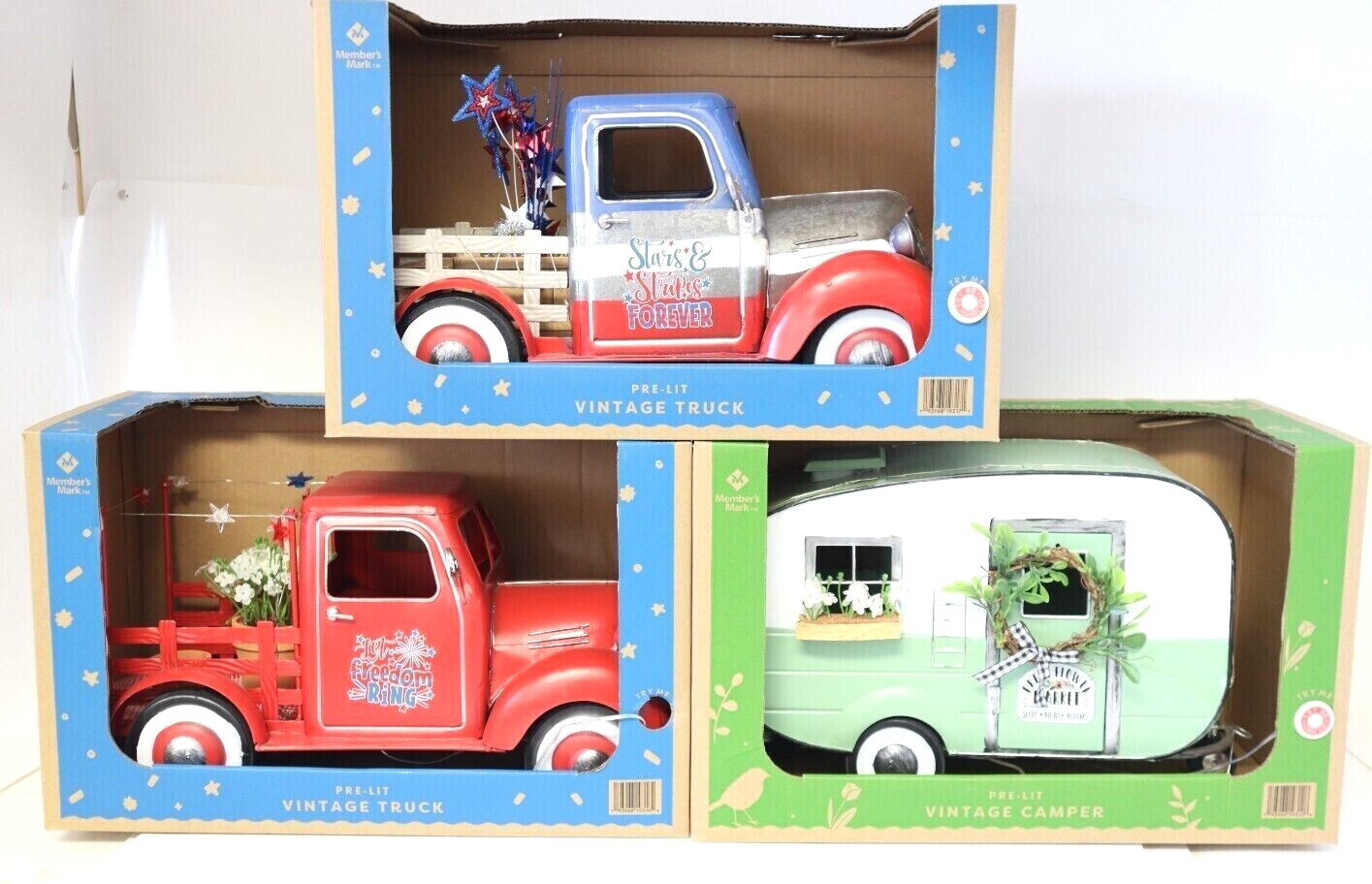 Member’s Mark Pre-Lit LED Fresh Flower Market Vintage Camper or Truck - FREESHIP gallery