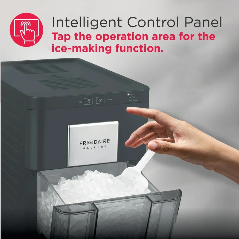 Frigidaire Gallery, 33 lbs. Touchscreen Nugget Ice Maker, Stainless Steel Accent gallery