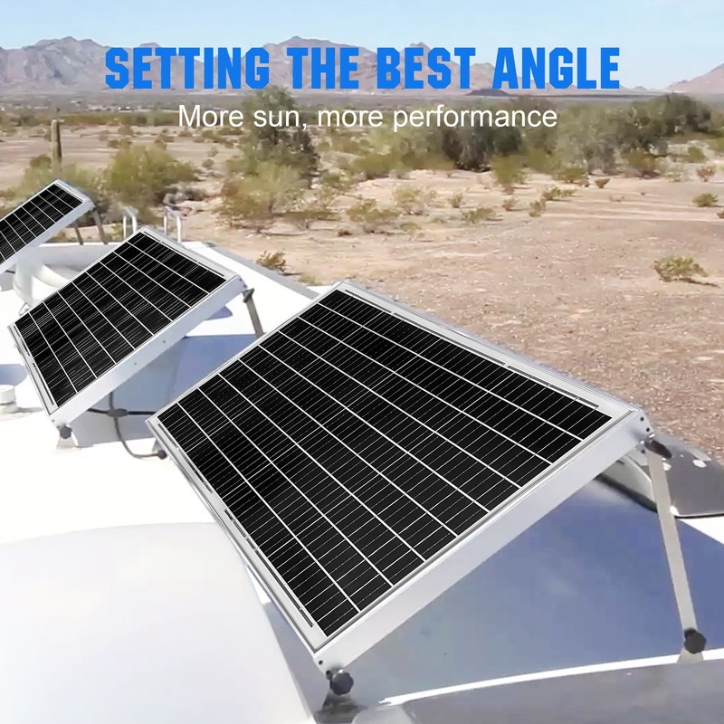 2Set 118CM Solar Panel Brackets 0-90° Adjustable Tilt Mount Rack Bracket Caravan gallery