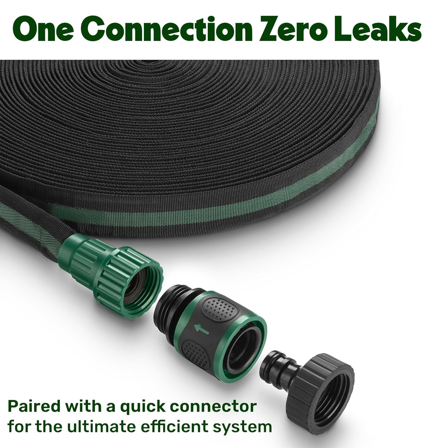 Flat Soaker Hose 100ft (50ft 2-Pack) for Garden // Drip 50ft 2 pack, Green gallery
