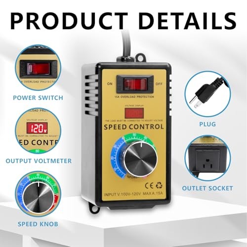 AC Motor Speed Controller 100V-120V 15A Variable Fan Speed Controller gallery