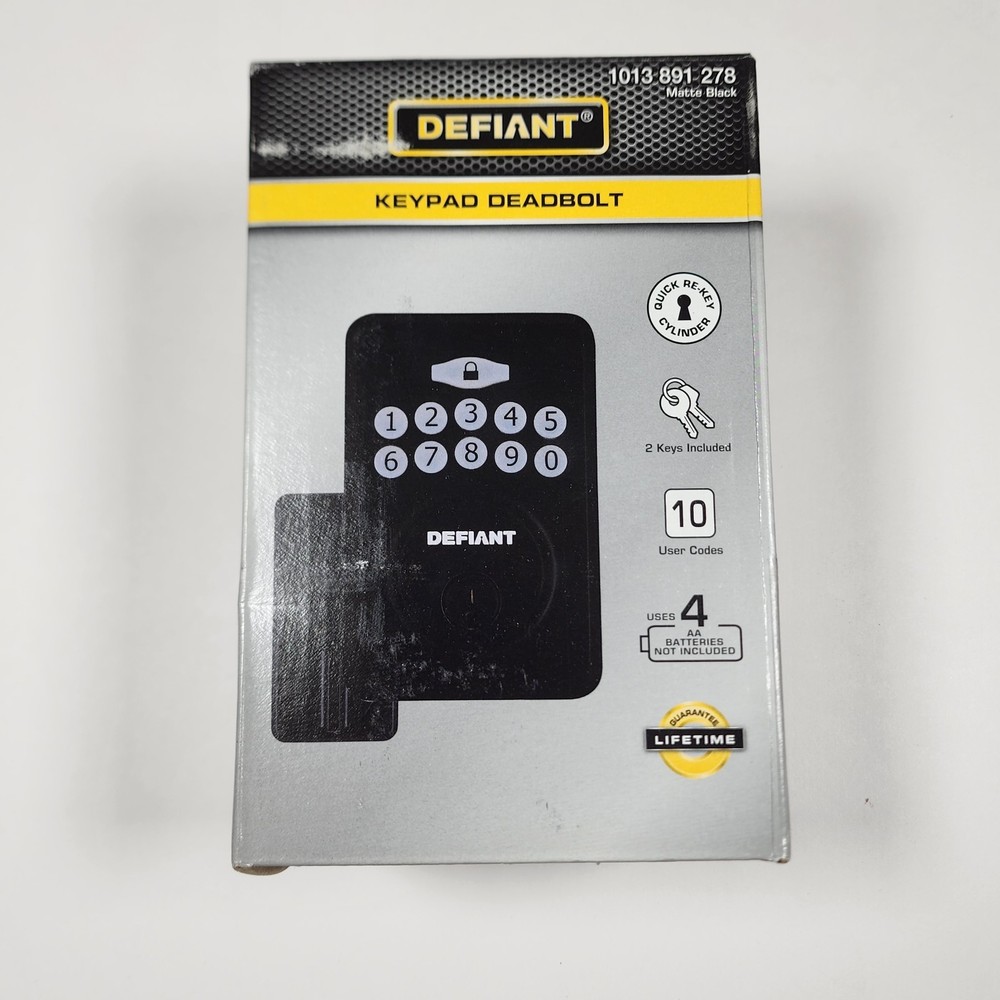 Defiant Radius Matte Black Single Cylinder Electronic Keypad Deadbolt Lock