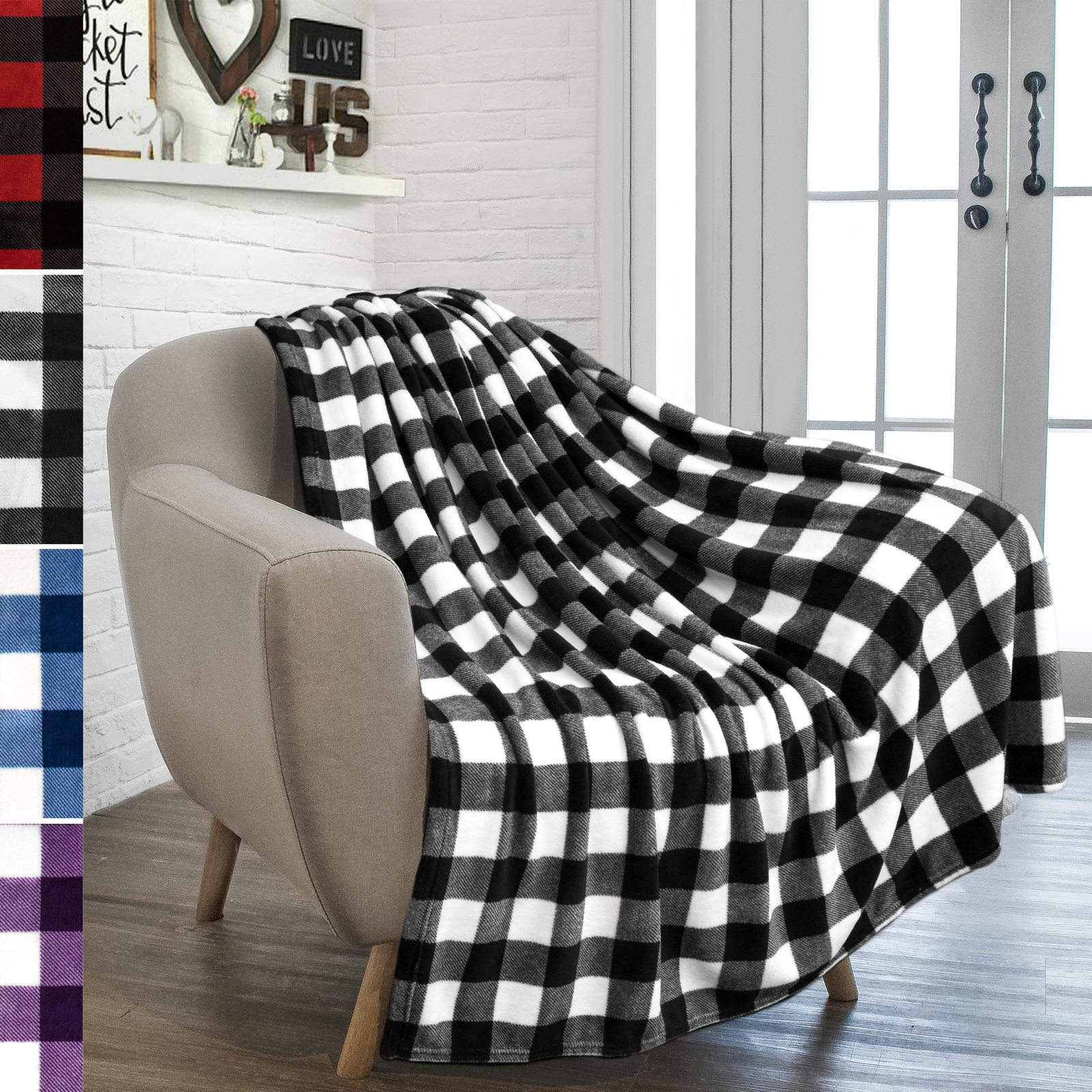 Plaid Blanket Soft Cozy Buffalo Checker Throw Microfiber Fleece for Sofa Couch gallery