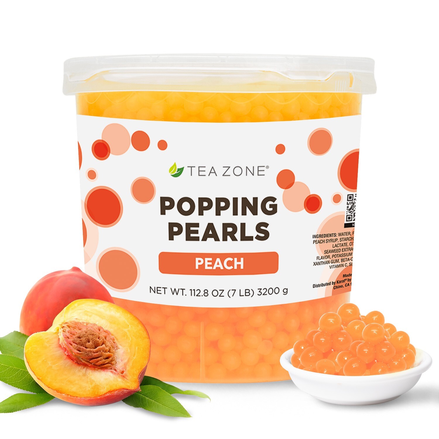 Tea Zone Peach Popping Pearls/ Bursting/ Popping Boba(B2061, 7 lbs) for Boba Tea gallery