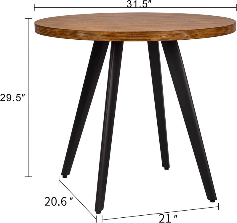 Round Dining Table, Small Dining Table for 2, 31.5" round Table, Mid-Century Mod gallery