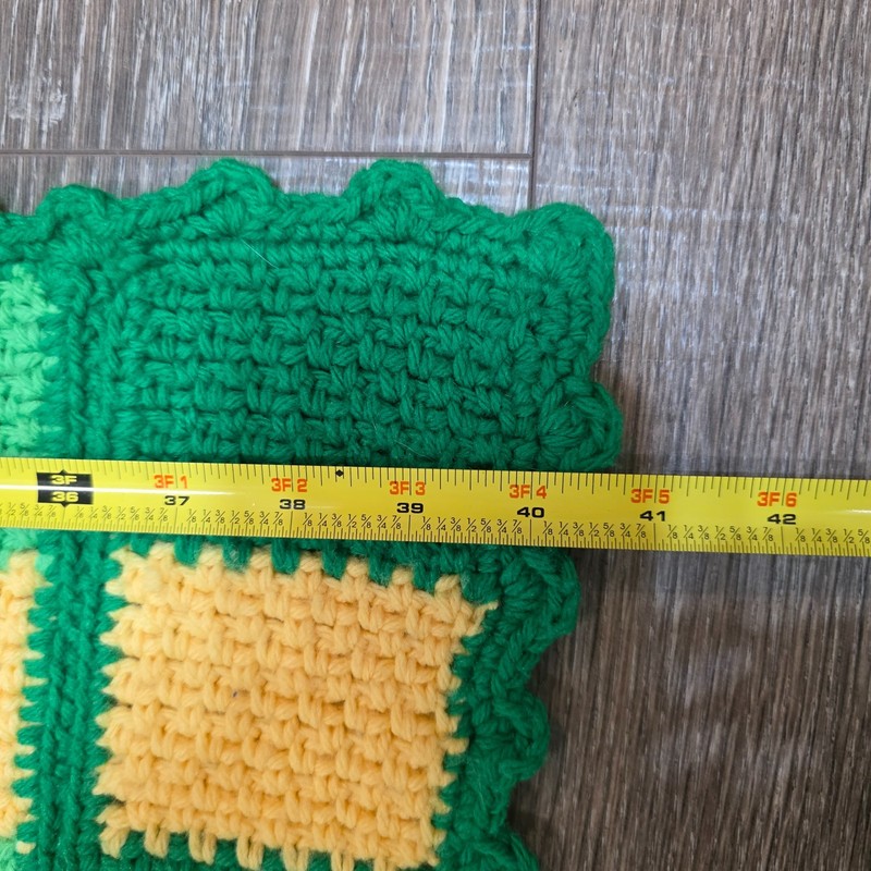 Granny Square Afghan Blanket Lap Throw Crochet Knit Handmade VTG Roseanne 40x42" gallery