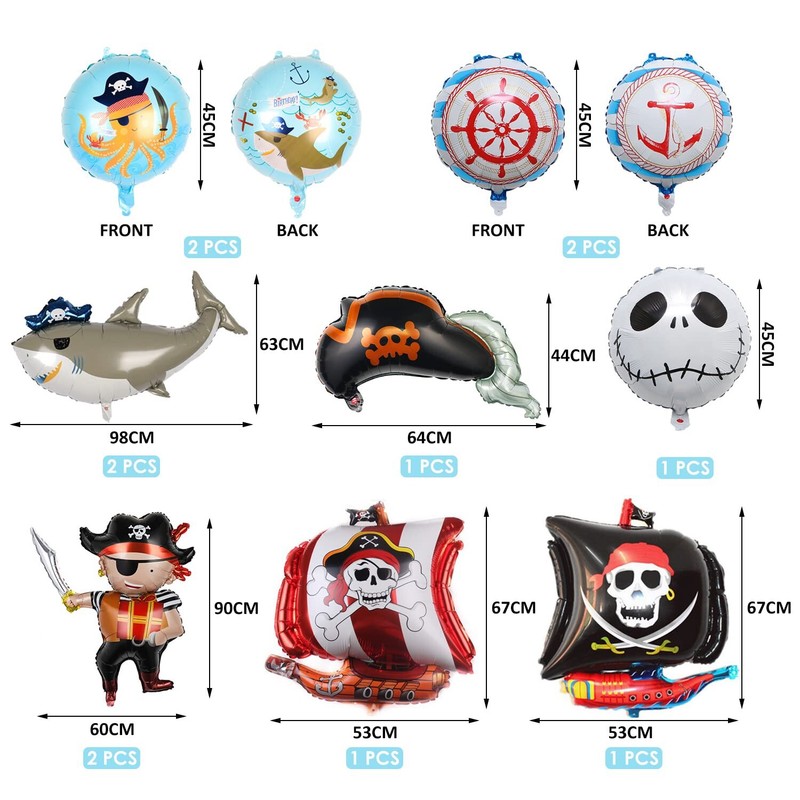 Pirate Balloons Set, 12 Pieces, Multi-coloured, Halloween Theme gallery