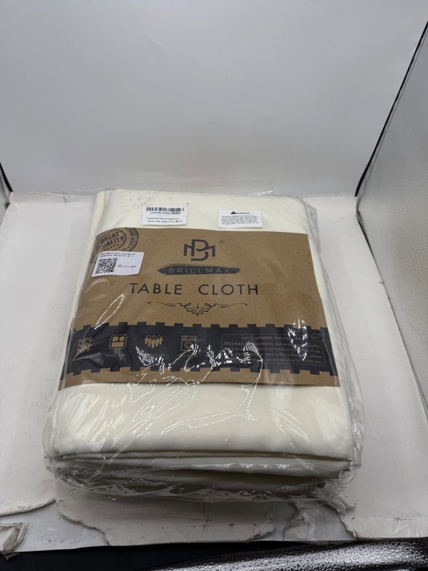 BRILLMAX 6 Pack Ivory Round Tablecloths 108 Inch for 48” Tables - 150 GSM gallery