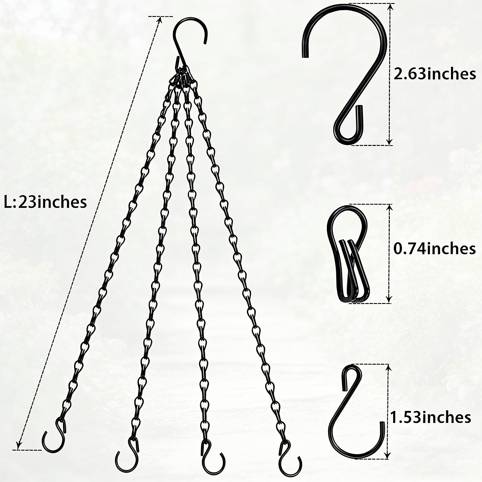 3 Pack, 23 Inch Hanging Baskets Chain, Hanging Chains with Hooks Flower Pot Chai gallery