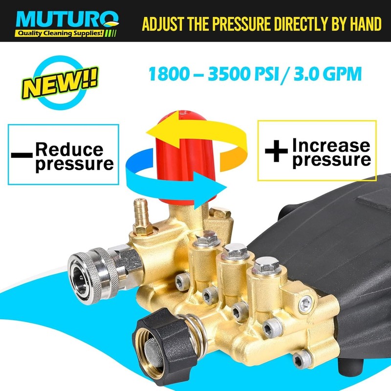 Triplex Pressure Washer Pump Horizontal 3/4" Shaft 3500 PSI 3.0 GPM Power wash p gallery