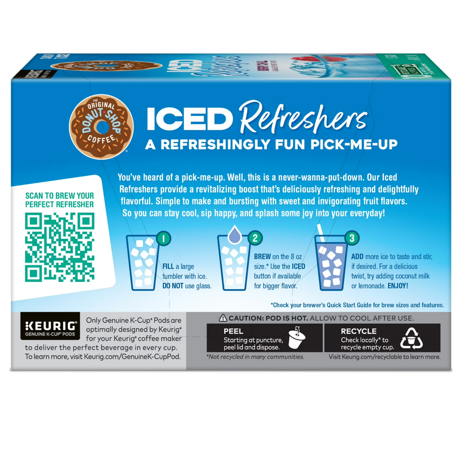The Original Donut Shop, Iced Refreshers Berry Chill Flavor K-Cup Pods, 10 Count gallery