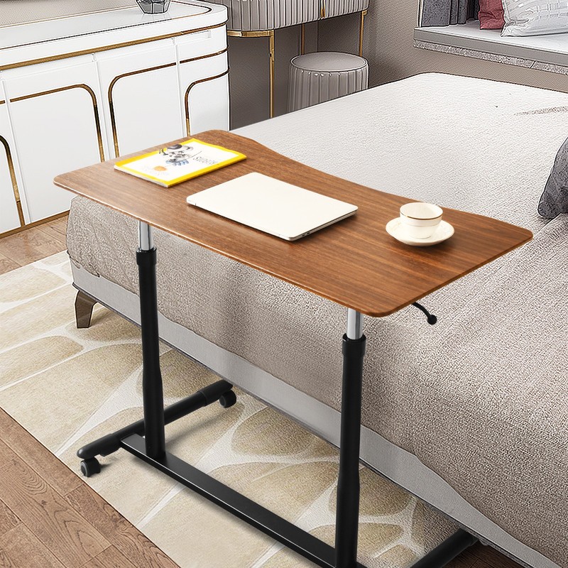 Height Adjustable Computer Desk Sit to Stand Rolling Table Brown gallery