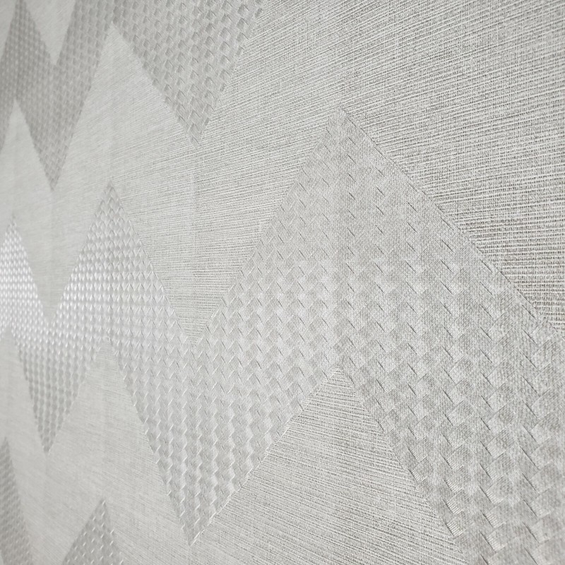 Modern Wicker bamboo zig zag Chevron Silver Gray Metallic textured Wallpaper 3D gallery