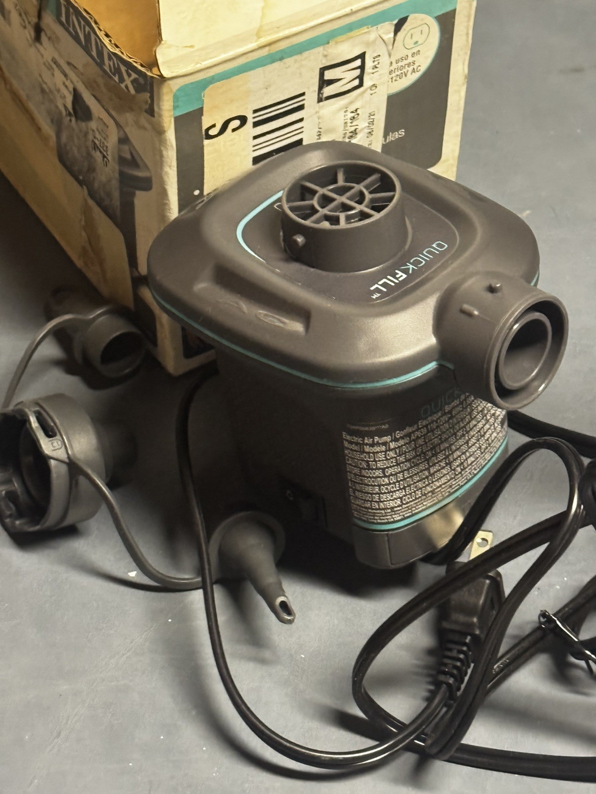 Intex 120V Quick Fill AC Electric Air Pump with Nozzles 110 Bed Mattress gallery
