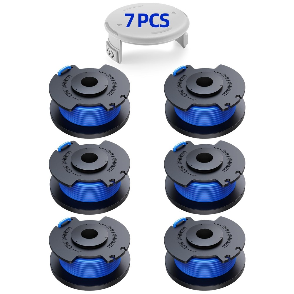 YWTESCH 7 Packs Weed Wacker String Replacement for Ryobi 6 Spools + 1 Cap