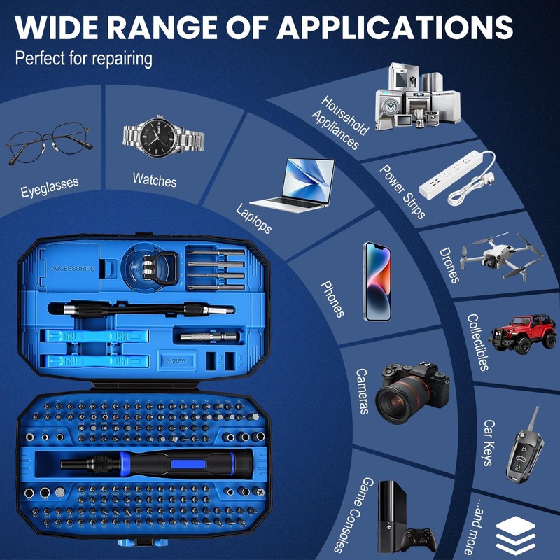 152Pcs Precision Screwdriver Set 152-in-1 Set, Blue gallery