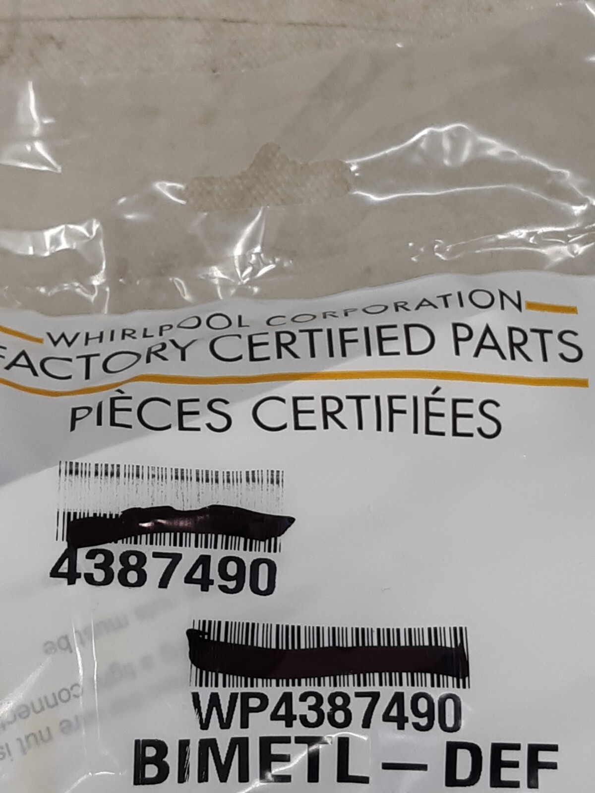 Whirlpool Kenmore Defrost Thermostat WP4387490 gallery