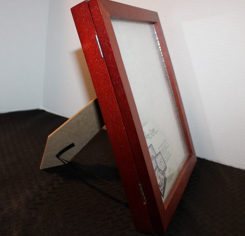 Easel Back 8" x 10" Solid Wood Hinged Display Case for Small Collectables gallery