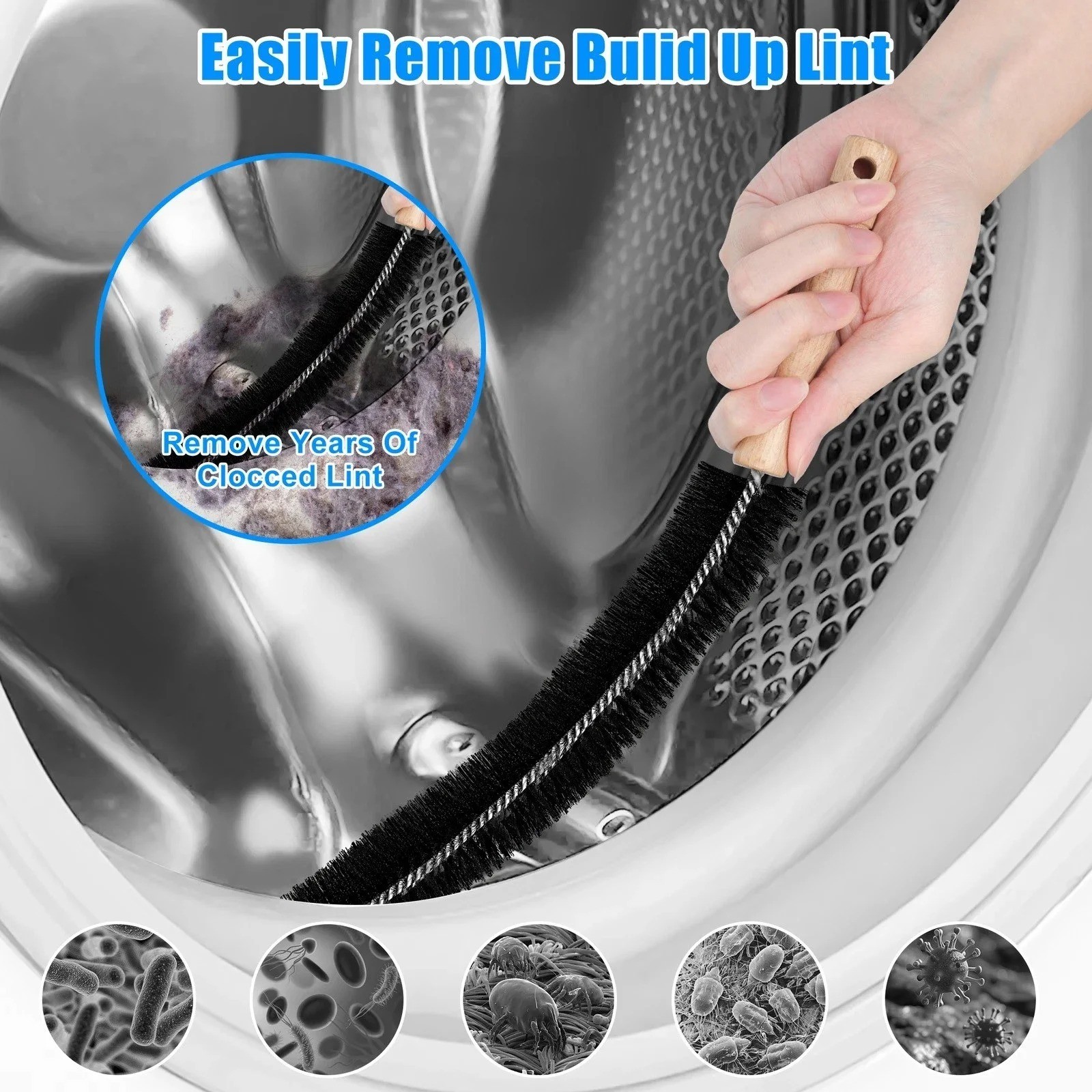 Dryer Vent Cleaner Kit Vacuum Attachment Hose with Lint Remover Cleaning Brush gallery