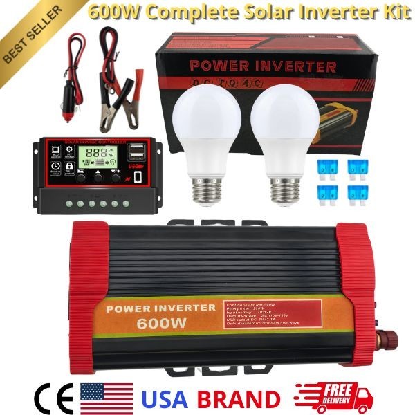 600W 12V to 110V/220V Solar System Combination Inverter Kit Solar 30A Controller gallery